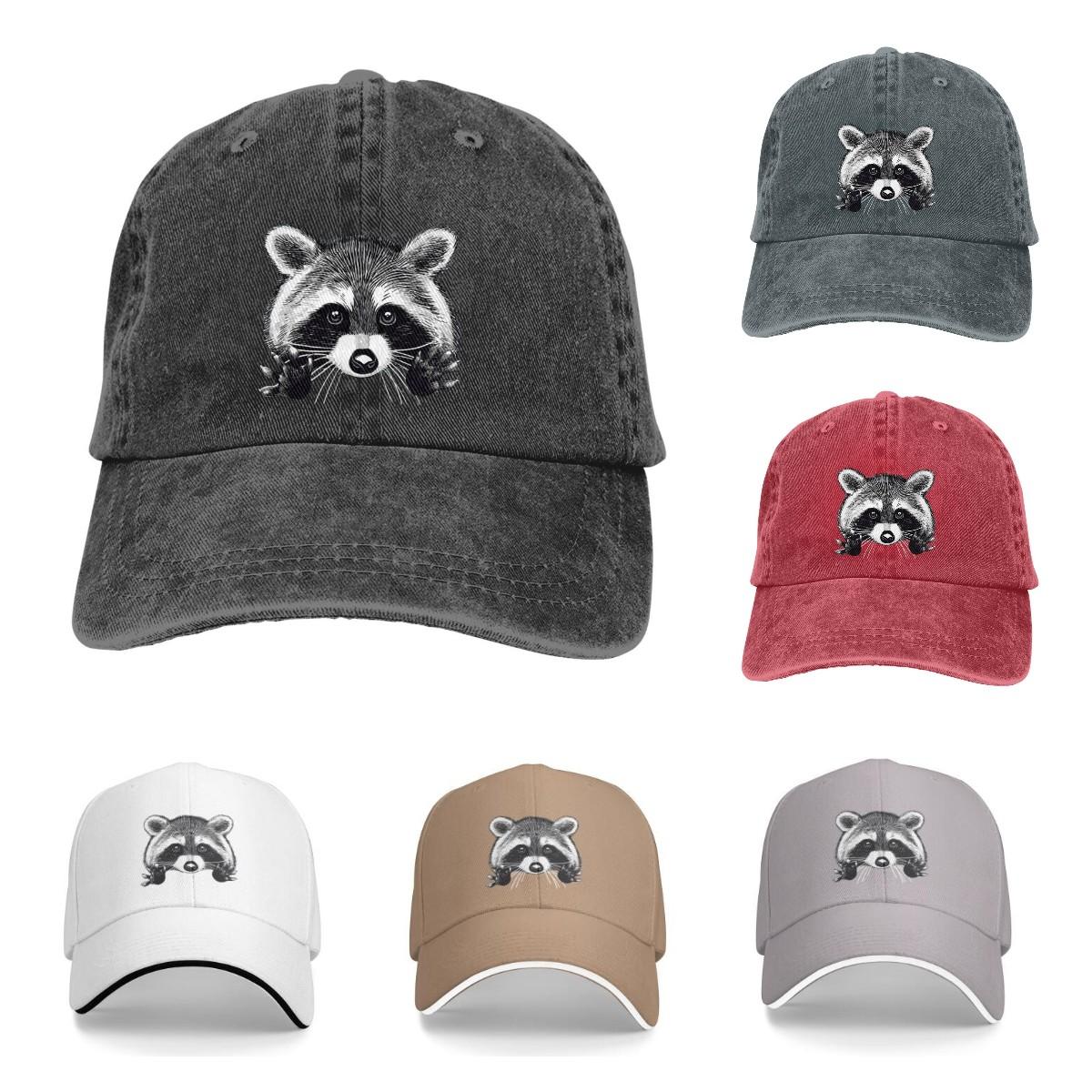 91460000MAC14ECE0X Wasbeer baseball caps pet schattige dieren zonnescherm hoeden voor unisex dierenliefhebbers snapback denim vier seizoenen casual One Size