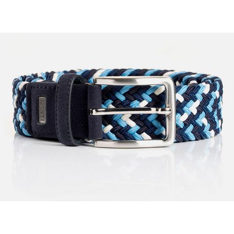 MONTI Leren riem 3,5 cm breed, elastisch gevlochten riem, met suede