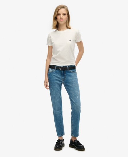 Superdry Vrouwen Slimfit Jeans met Middelhoge Taille Blauw