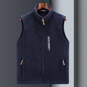 MAITA Clothscenery Plus size fleecevest voor heren, casual fleece thermisch vestvest XL grijs