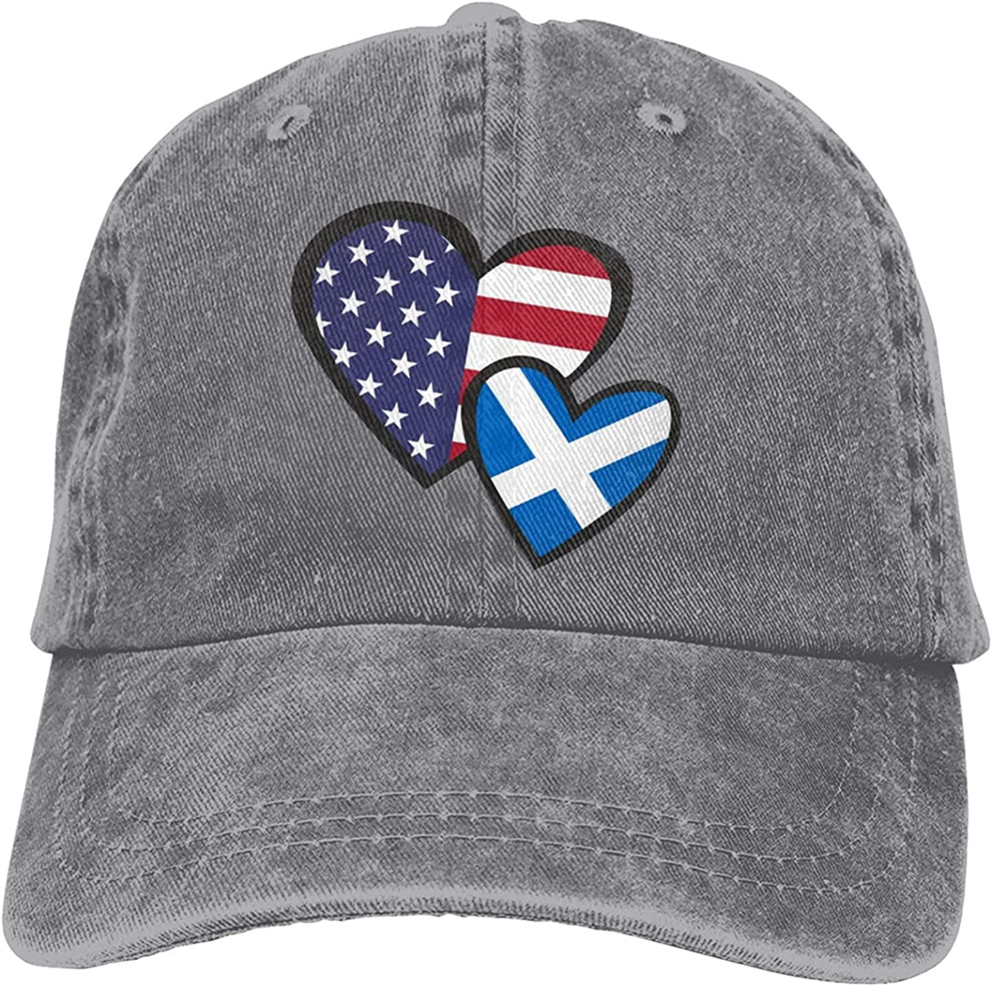 91440605MAC3NXC54W In elkaar grijpende harten Amerikaanse Schotland vlag Unisex casual denim caps papa hoed katoen verstelbare baseball cap One Size