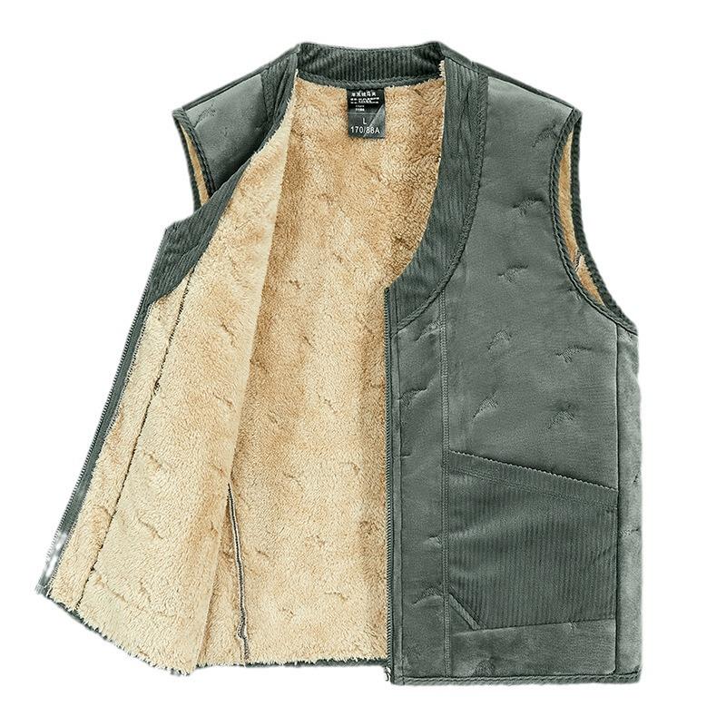 GRK Vest Heren Lam Kasjmier Vest Heren Pluche Warm Vest Katoenen hemdje voor vrijetijdskleding L