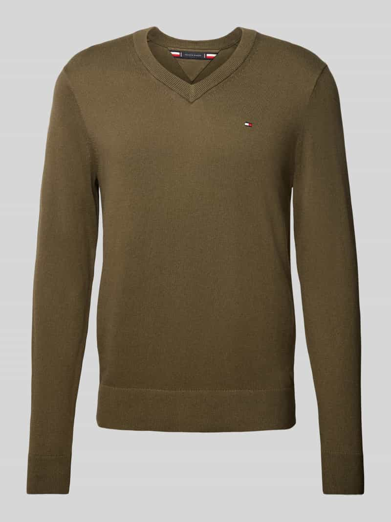 Tommy Hilfiger Gebreide pullover met logostitching, model 'PIMA'