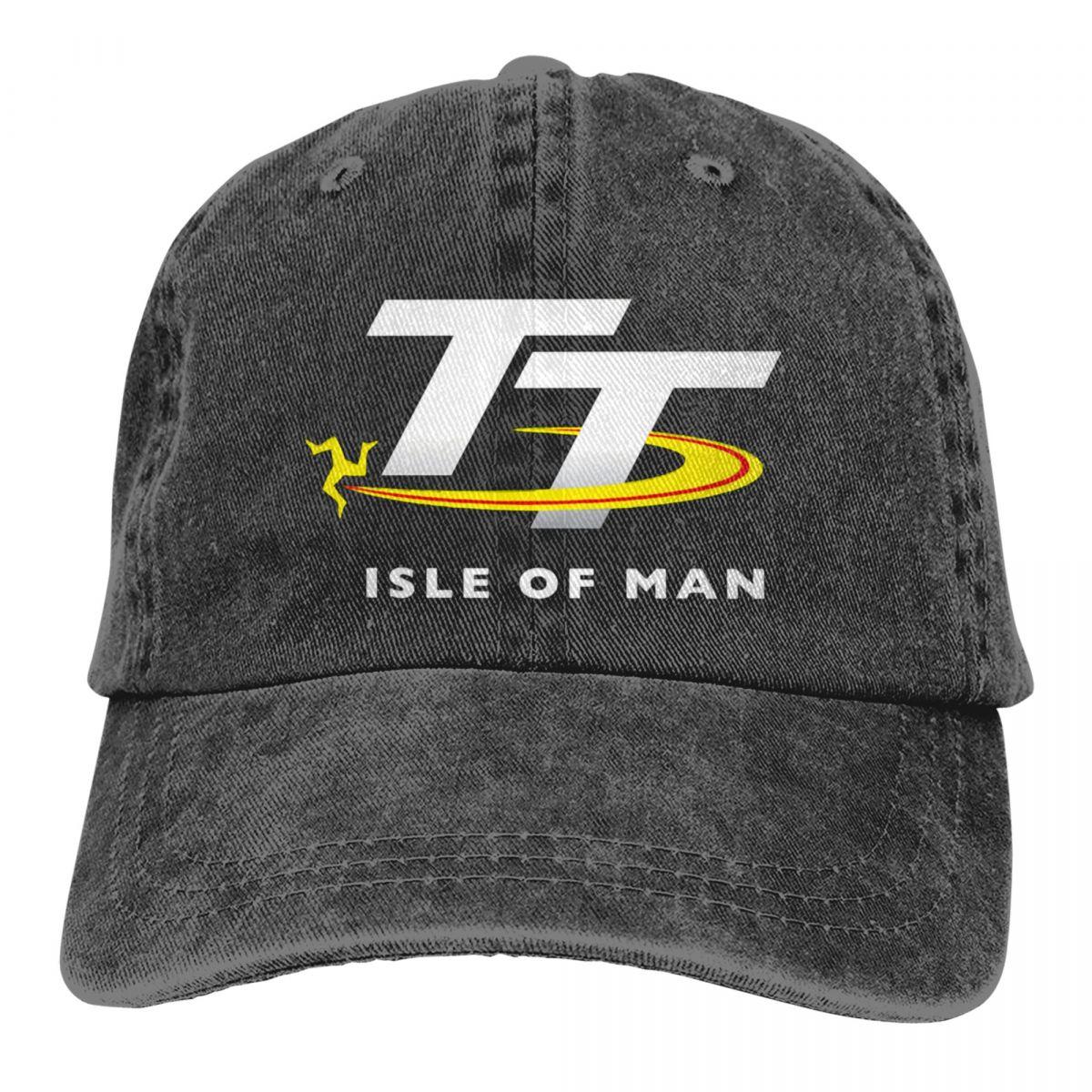 91440605MAC58Q307J 2023 Isle Of Man TT Races Merch Unisex Vrouwen Trucker Hoed Motorracen Verontruste Denim Gewassen Caps Hoed Cadeau Snapback Cap One Size