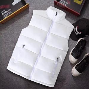 QGOOD Wit vestjack heren slim fit opstaande kraag mouwloos pufferjack lente herfst casual vest heren warme jas XL rood