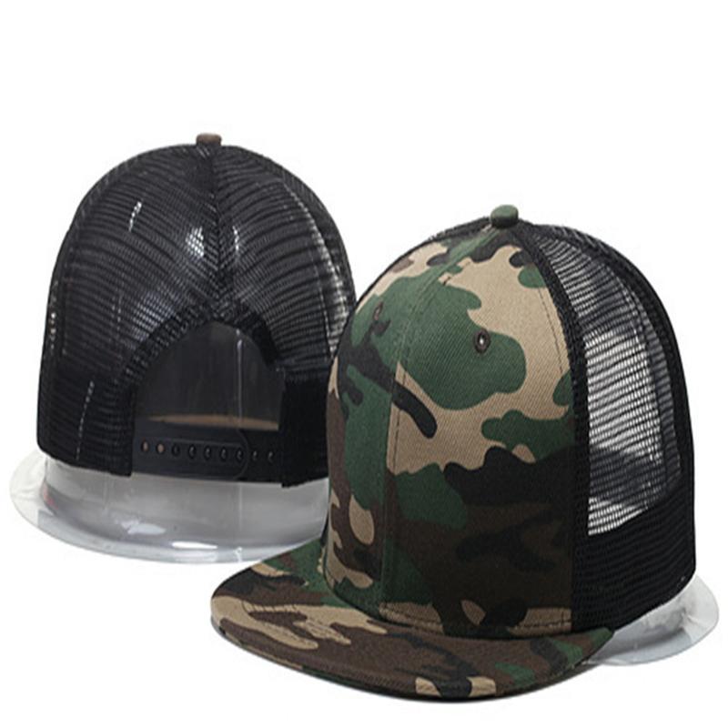 91610103MAC303Y57G 2017 Camouflage Leger Snapback Hoed Mode Effen Hiphop Hoeden Unisex Camo Mesh Baseball Cap Casual Outdoor Caps YY226