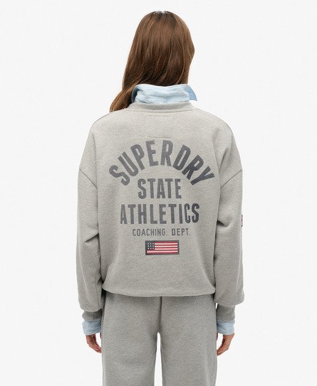 Superdry Vrouwen Athletic Essentials Relaxed Sweatshirt met Print Grijs