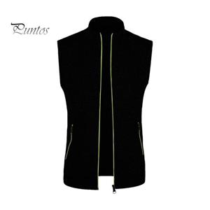 DILLER Heren Vest Jas Stand Kraag Mouwloos Ritssluiting Vest met Zakken Effen Kleur Slim Fit Buitenkleding XXL wit
