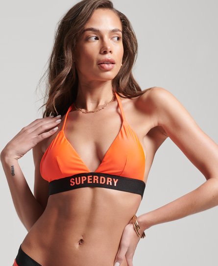 Superdry Vrouwen Gerecyclede Elastische Triangelbikinitop Rood