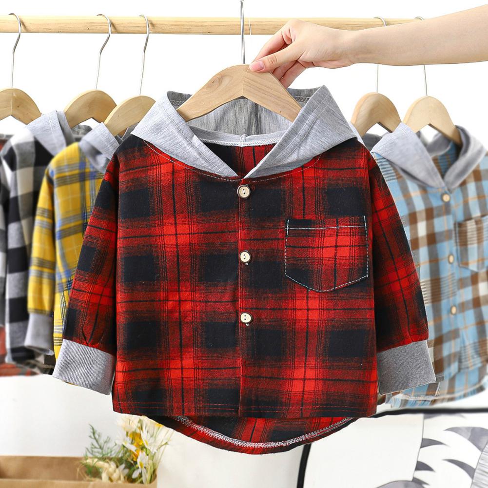 Kidsyuan Peuter Jongens Shirts Met Lange Mouwen Geruite Overhemd Voor Kinderen Lente Herfst Kinderkleding Casual Katoenen Shirts Tops 1-7Y 100