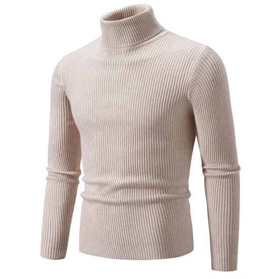 Big Thumb 2024 Herfst Winter Turtleneck Trui Heren Warm Gebreide Effen Kleur Truien Heren Slim Fit Casual Turtleneck Truien Heren Truien M donkergrijze kleur