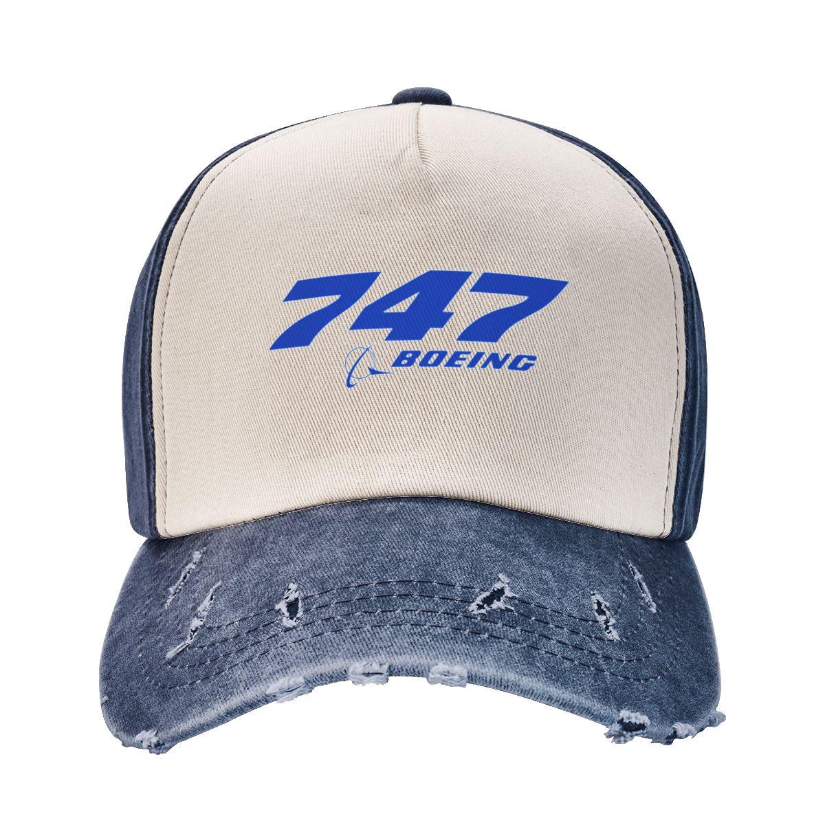 91440118MAC534JW32 Baseball Caps Vliegtuig Boeing 747 Logo Merch voor Unisex Vrouwen Vintage Distressed Washed Sun Cap One Size