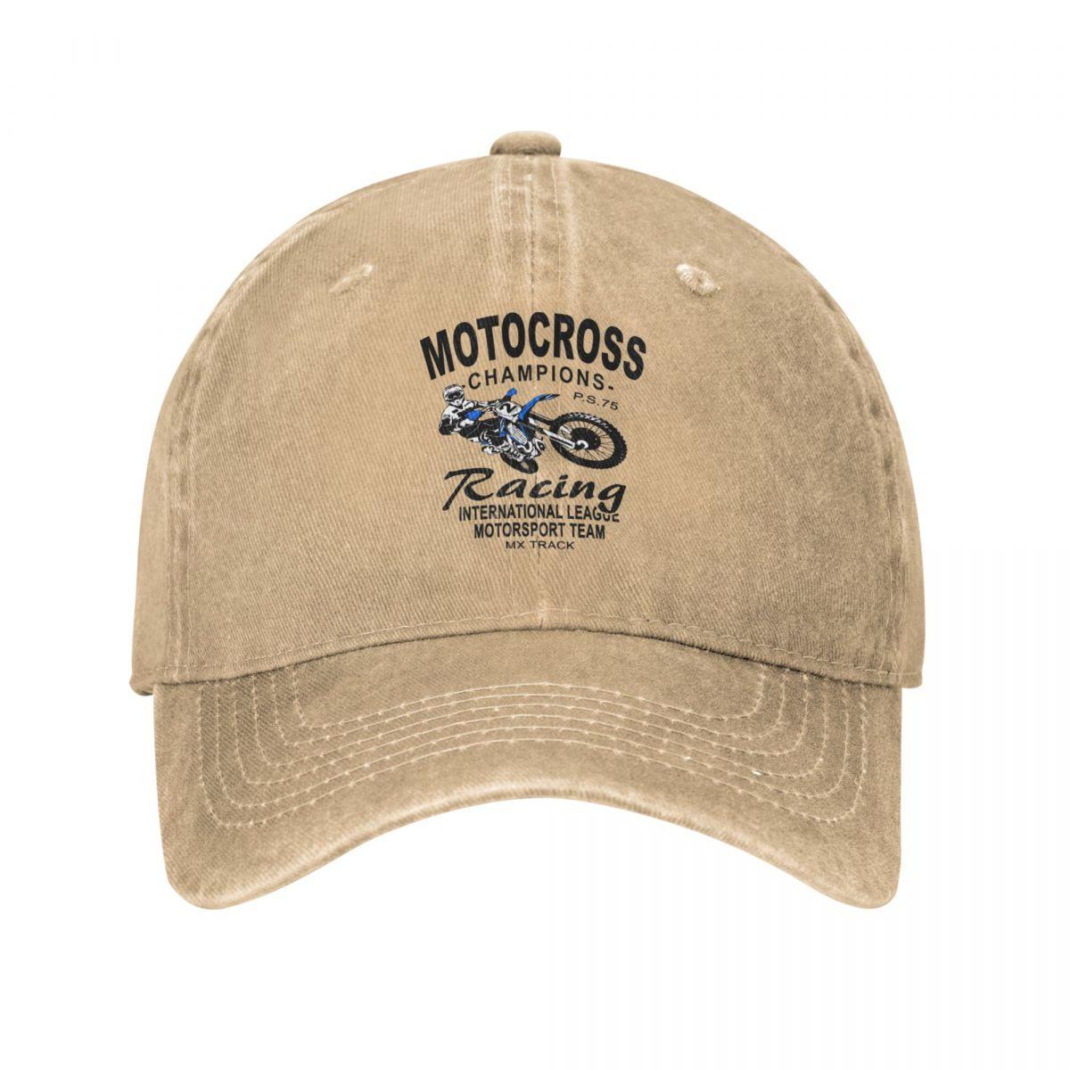 91440118MAC534JW32 Baseballpet Motocross Champions Racing Accessoires voor Unisex Dames Casual Distressed Washed Motorsport Team Zonnepet One Size