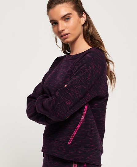 Superdry Vrouwen Core Gym Tech Trui met Ronde Hals en Inzetstuk Donkerblauw