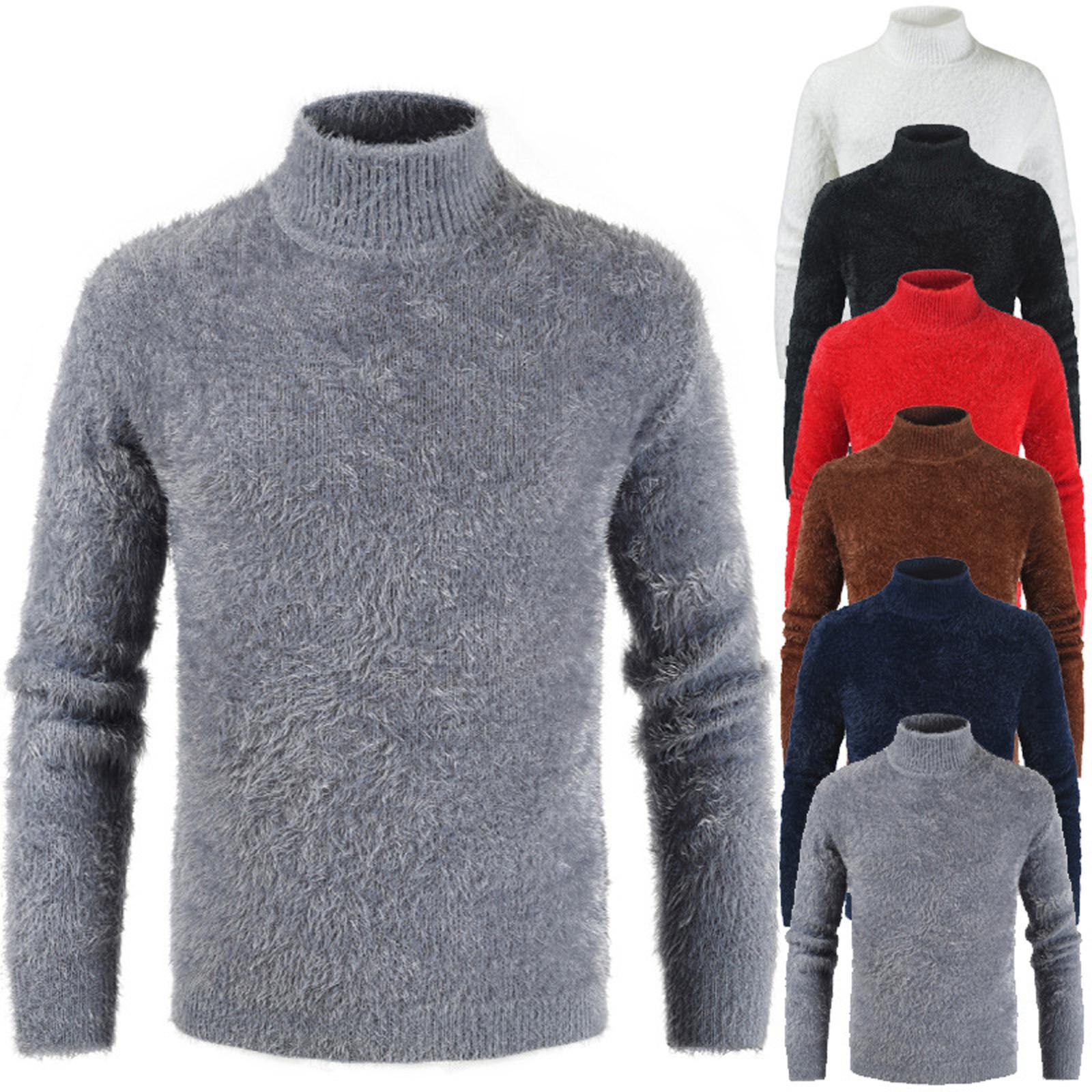 Xingben Two Mode casual mohair trui met hoge kraag herensweater met lange mouwen XXL zwart