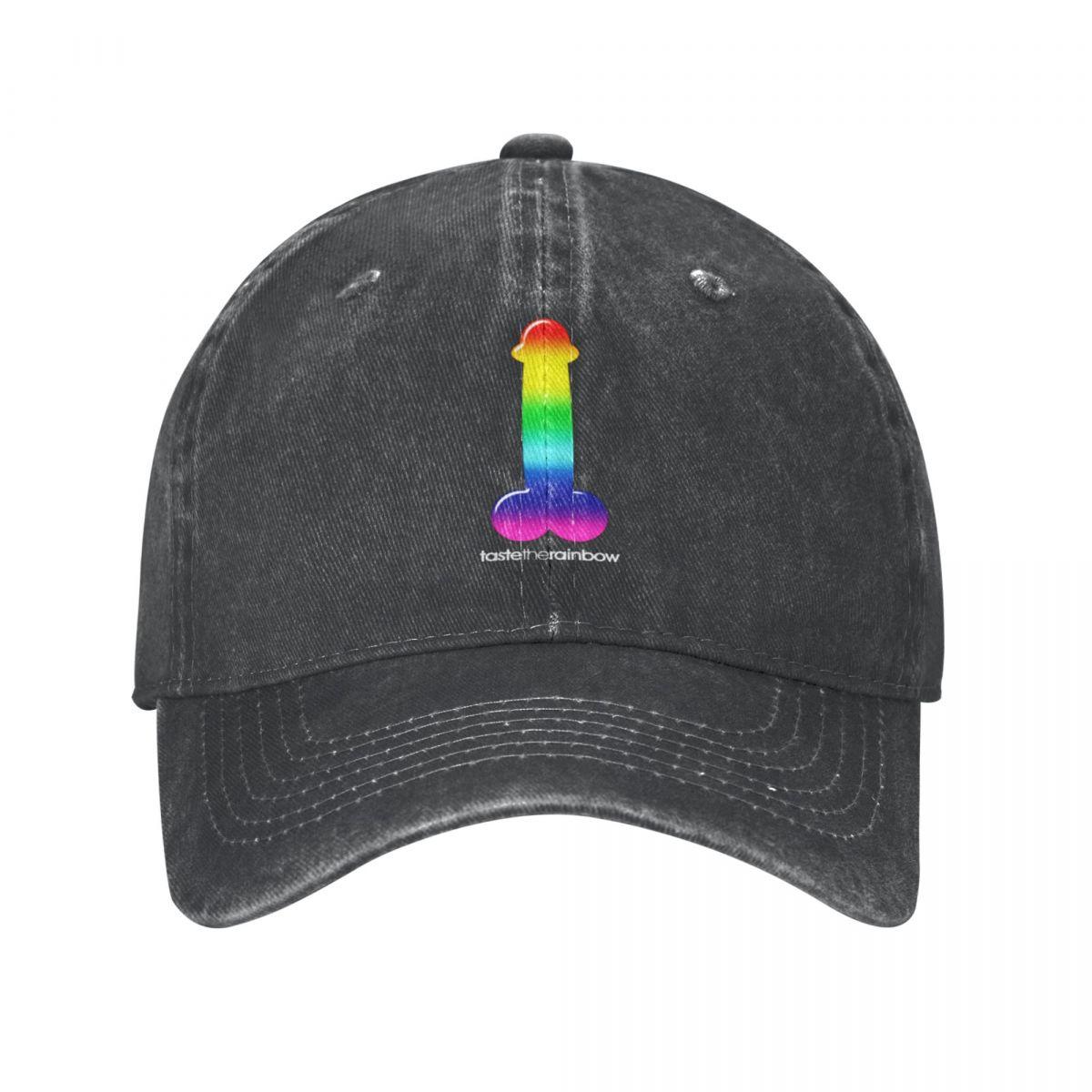 91440118MAC534JW32 Gay Rainbow Penis Dick Merchandise Unisex Dames Baseball Caps Verontruste Gewassen Caps Mode Outdoor Zomer Verstelbare Snapback Hoed One Size