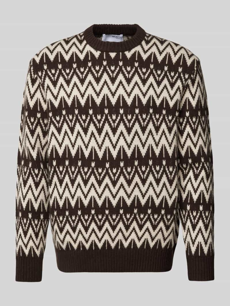 Selected Homme Gebreide pullover met ribboorden, model 'PINE'