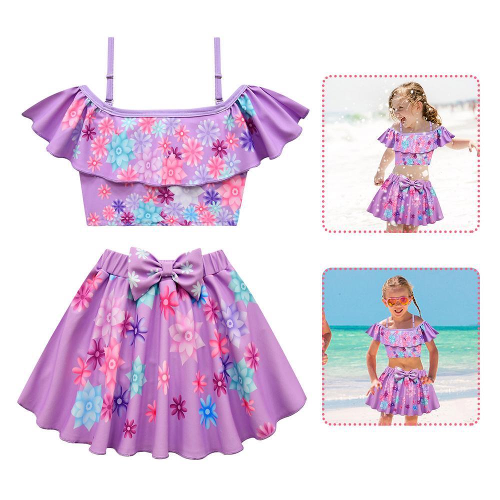 RichBaby Meisjes 2-delig badpak Mirabel bikini Isabella Pepa Dolores badpak Tankini Magic Family Adventure badmode 100 geel