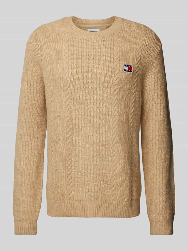 Tommy Jeans Gebreide pullover met kabelpatroon, model 'SLIM CABLE'