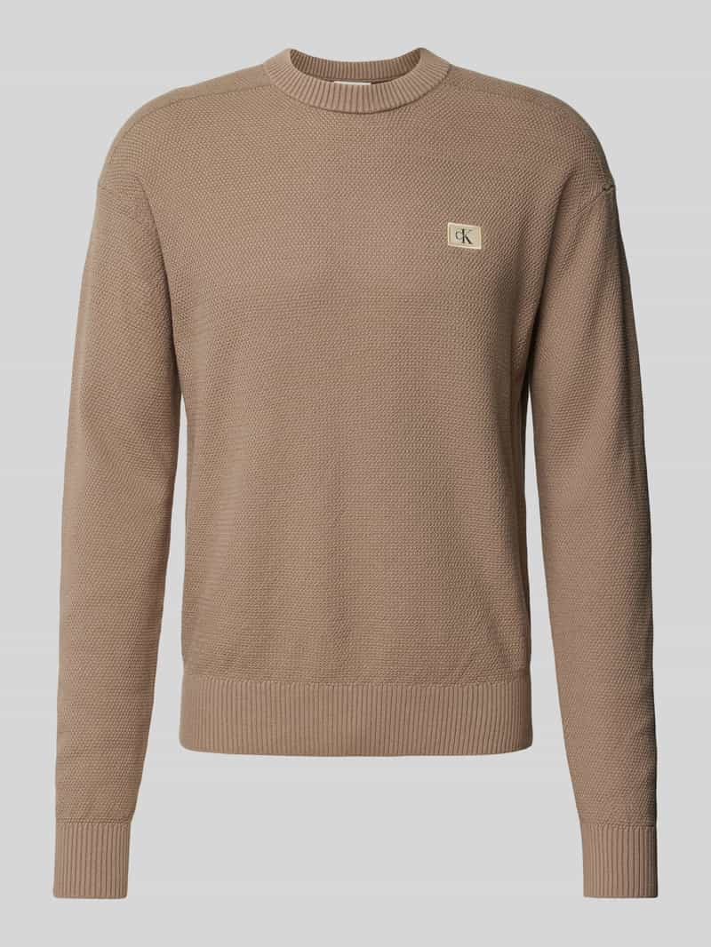 Calvin Klein Jeans Gebreide pullover met labelpatch