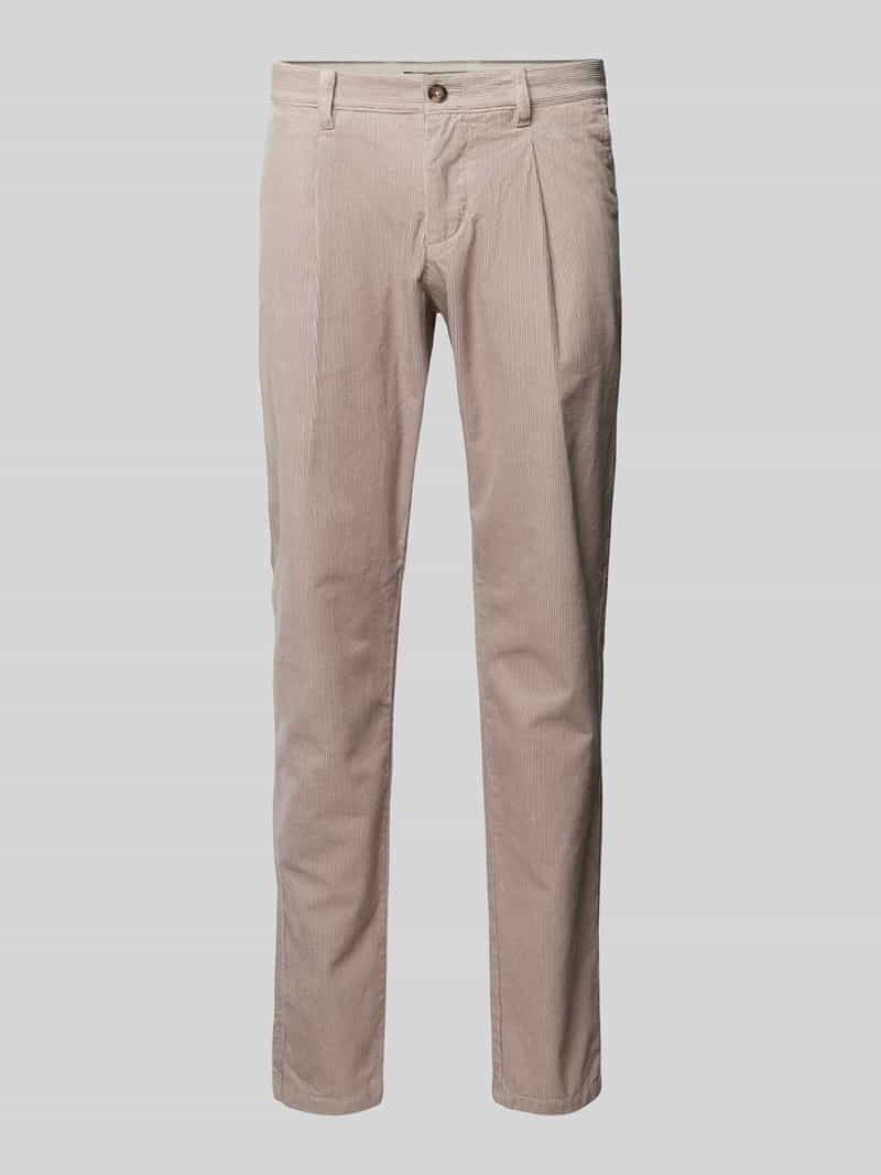 MARC O POLO Tapered fit corduroy broek van puur katoen, model 'OSBY PLEATS'