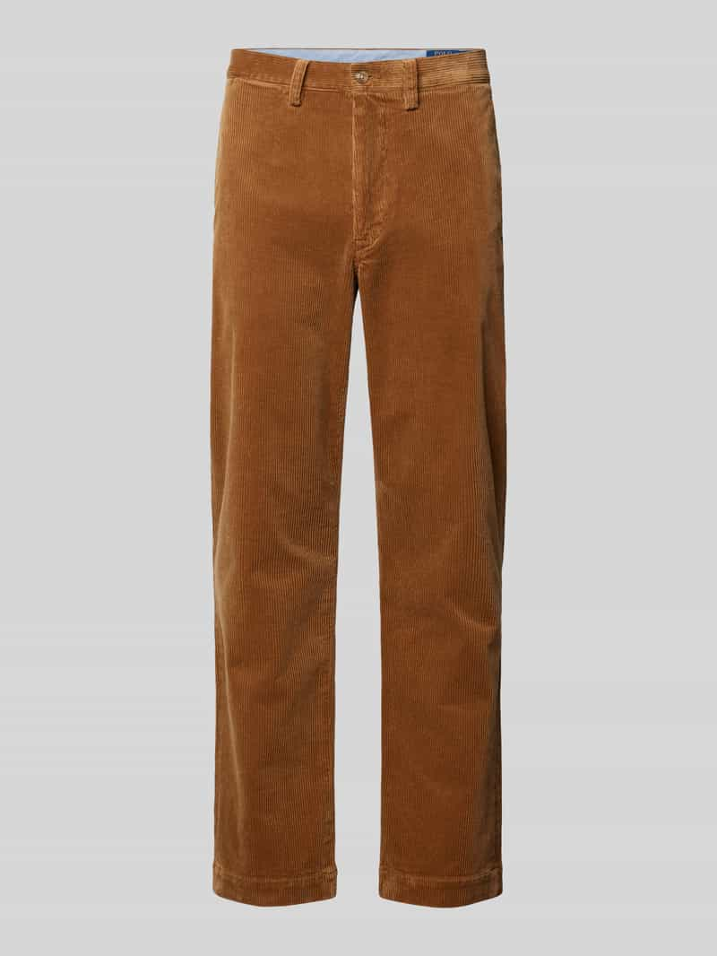 Polo Ralph Lauren Stretch straight fit corduroy broek met riemlussen, model 'BEDFORD'