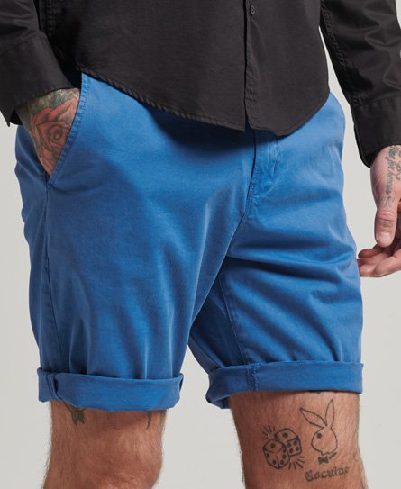 Superdry Male Core Studios Chinoshort van Biologisch Katoen Lichtblauw