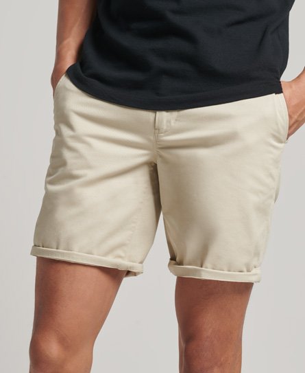 Superdry Male Slimfit Chinoshort met Stretch Beige