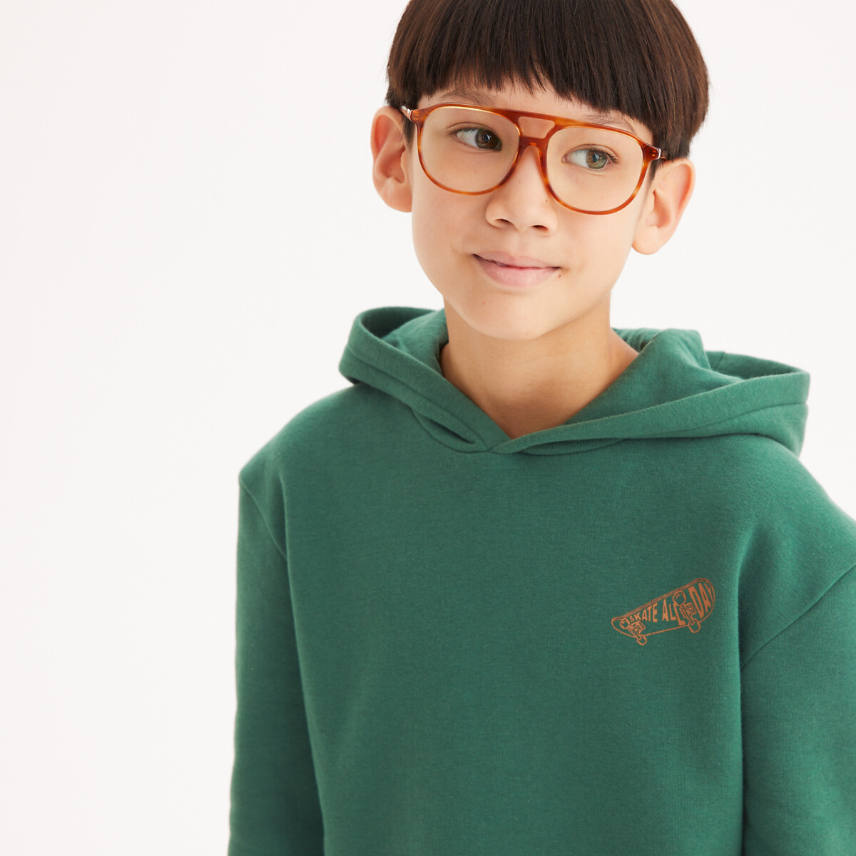 LA REDOUTE COLLECTIONS Hoodie in molton, skatermotief vooraan