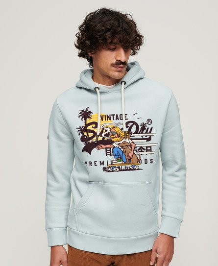 Superdry Mannen LA Graphic Hoodie Geen