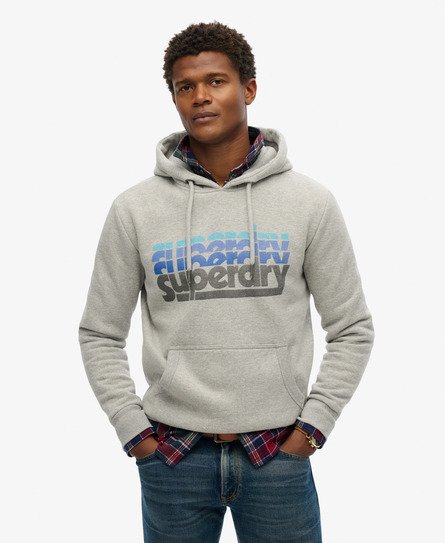 Superdry Mannen Stacked Hoodie Grijs