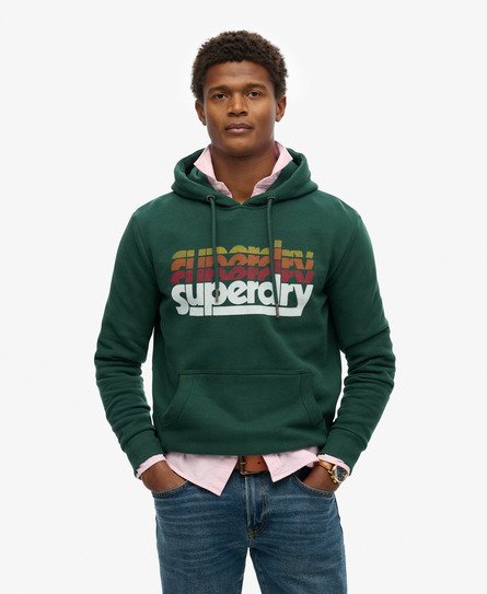 Superdry Mannen Stacked Hoodie Groen