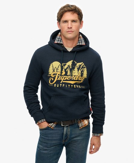 Superdry Mannen Outfitters Hoodie Blauw