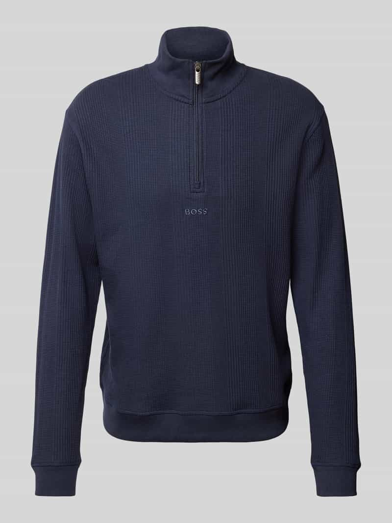 Boss Gebreide pullover met labelstitching