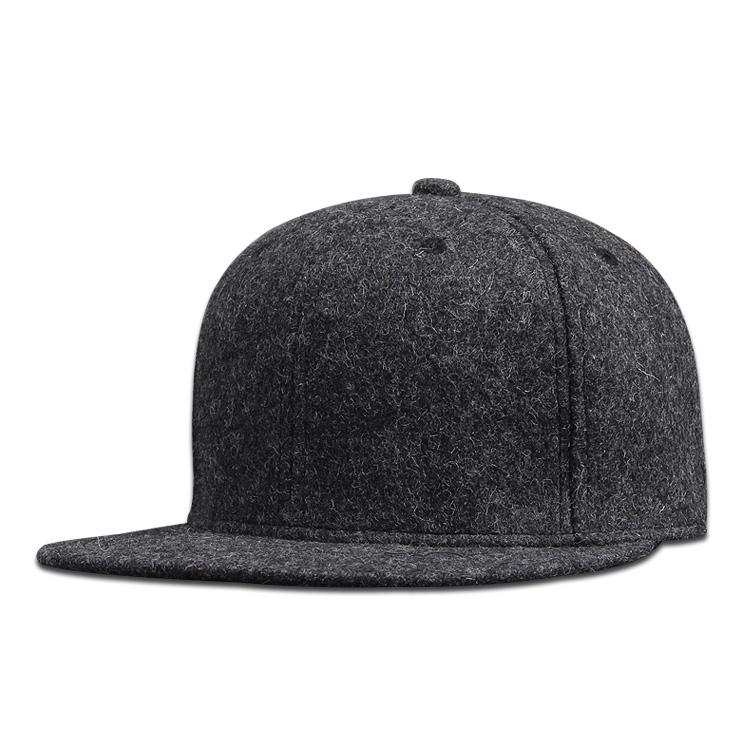 AETRUE Man Plus Size Ingericht Baseball Cap Big Size Hip Hop Wollen Hoed Terug Gesloten Grote Maat Vilt Snapback Cap 56cm 58cm 60cm 62cm 64cm 56cm