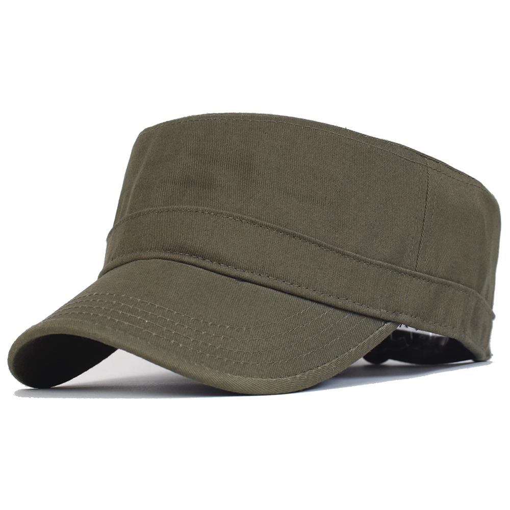 AETRUE Effen katoenen militaire petten Heren Dames Casual Cadet Army Cap Uniek ontwerp Vintage platte hoed Baseball Cap Vier seizoenen Adjustable 56-59 cm