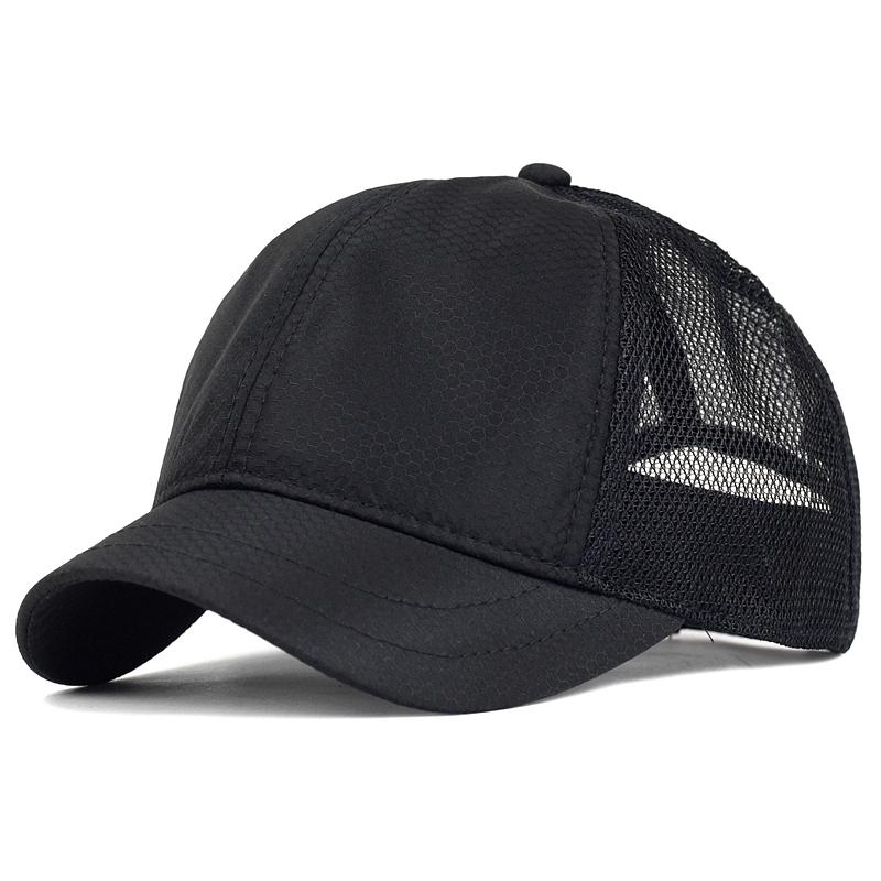 AETRUE Mesh korte rand baseball cap mannen vrouwen ademend papa hoed verstelbare effen trucker stijl laag profiel caps Adjustable 56-60 cm