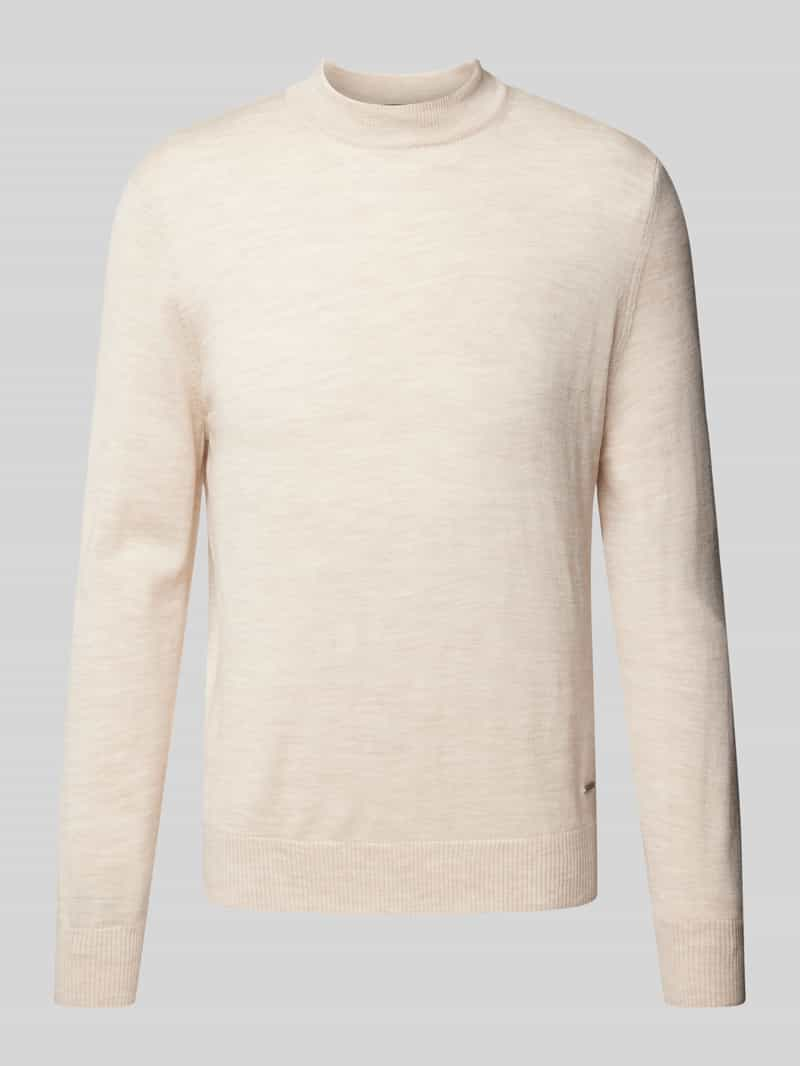 JOOP! Collection Gebreide pullover van scheerwol met opstaande kraag, model 'Davide'