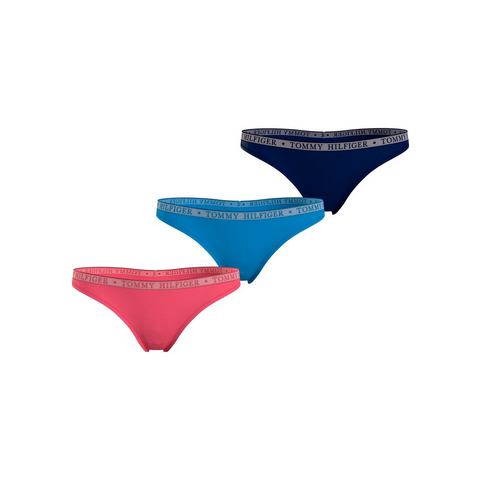 Tommy Hilfiger Underwear Slip LACE 3P THONG (EXT SIZES) met tommy hilfiger logoband (Set van 3)