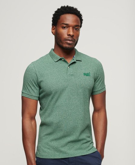 Superdry Mannen Klassiek Piqué Poloshirt Groen