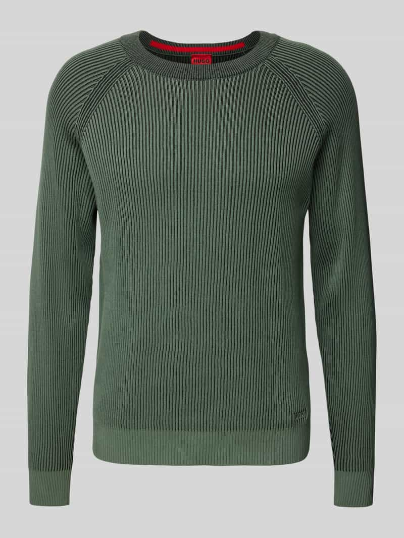 HUGO Gebreide pullover met ribboorden, model 'Squizzo'