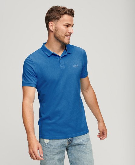 Superdry Mannen Destroyed Poloshirt Blauw