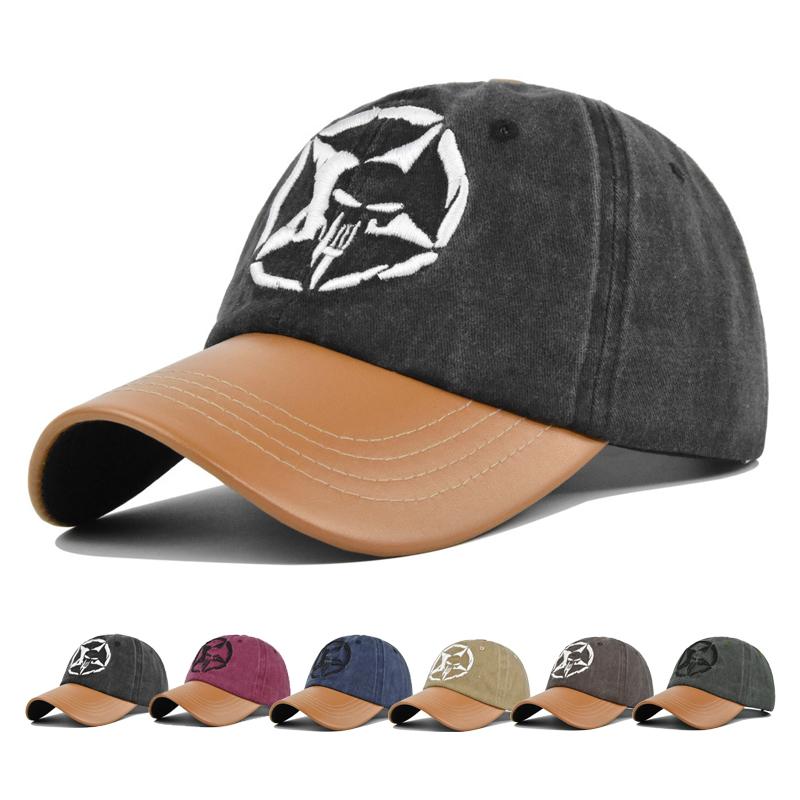 91140110MA0LTMUW73 Baseballpet in retrostijl Zonnehoed Gewassen denim baseballpet Pentagram Sull Lente Herfst baseball Sportpet Hip Hop Fitted Cap Adjustable