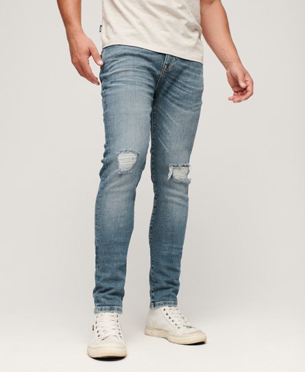 Superdry Mannen Vintage Skinny Jeans Blauw