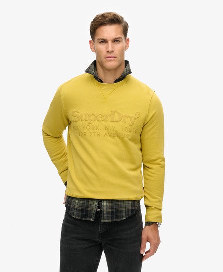 Superdry Mannen Tonal Venue Sweatshirt met Logo Geel