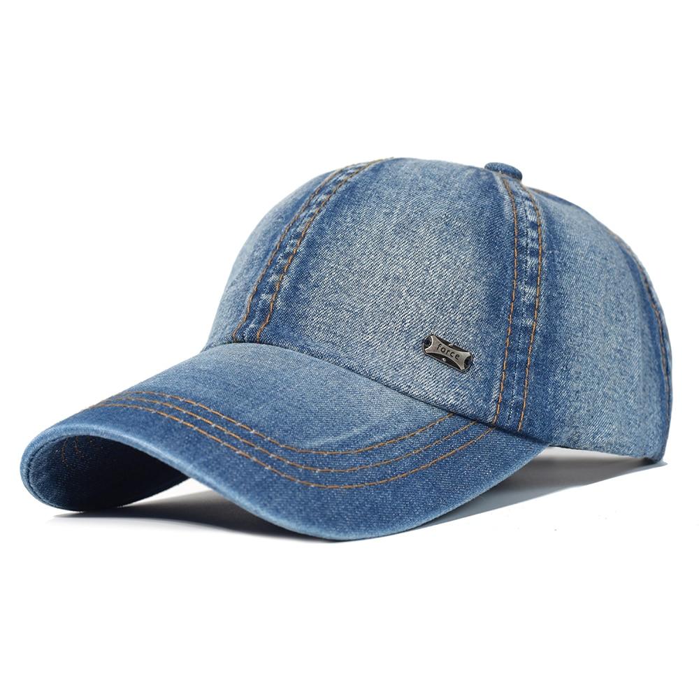 Fashion FS Vintage gewassen katoenen baseball cap mannen vrouwen denim papa hoed verstelbare trucker stijl laag profiel One Size zwart