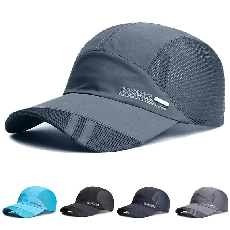 HU5RN Mode Zomer Outdoor Baseball Hoed voor Mannen Vrouwen Running Vizier Cap Nieuwe Vissen Cool Sneldrogende Mesh Cap zwart