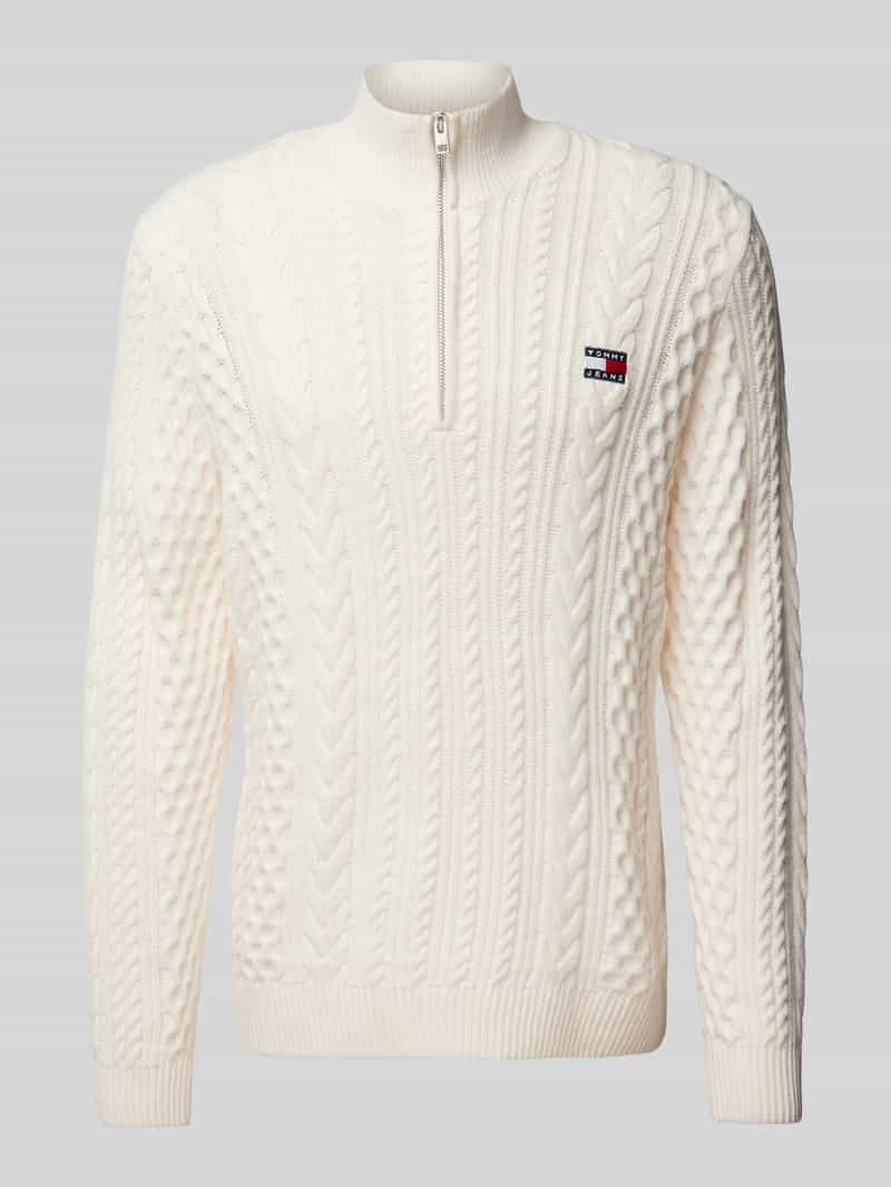 Tommy Jeans Regular fit gebreide pullover met wol en kabelpatroon