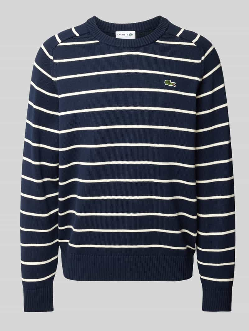 Lacoste Gebreide pullover met logopatch