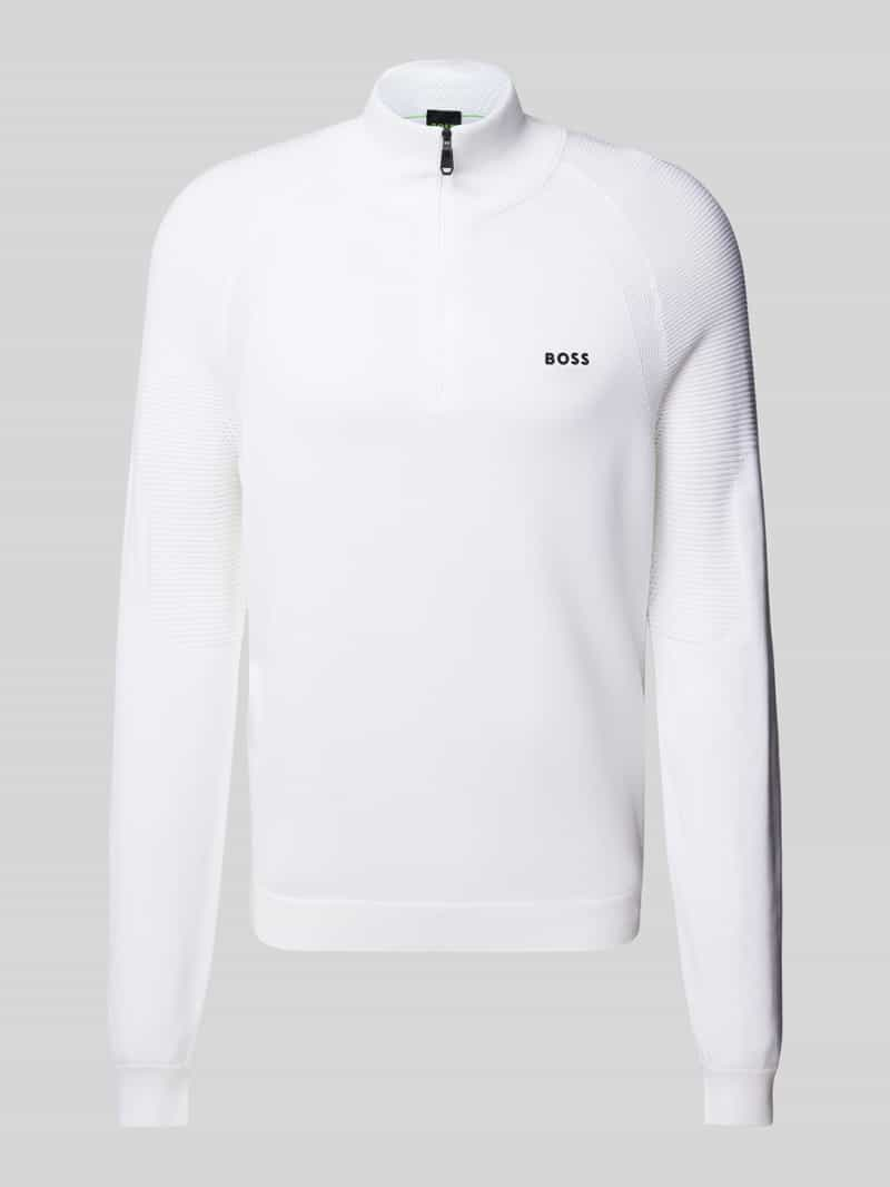 BOSS Green Gebreide pullover met labelprint, model 'Perform-Max'